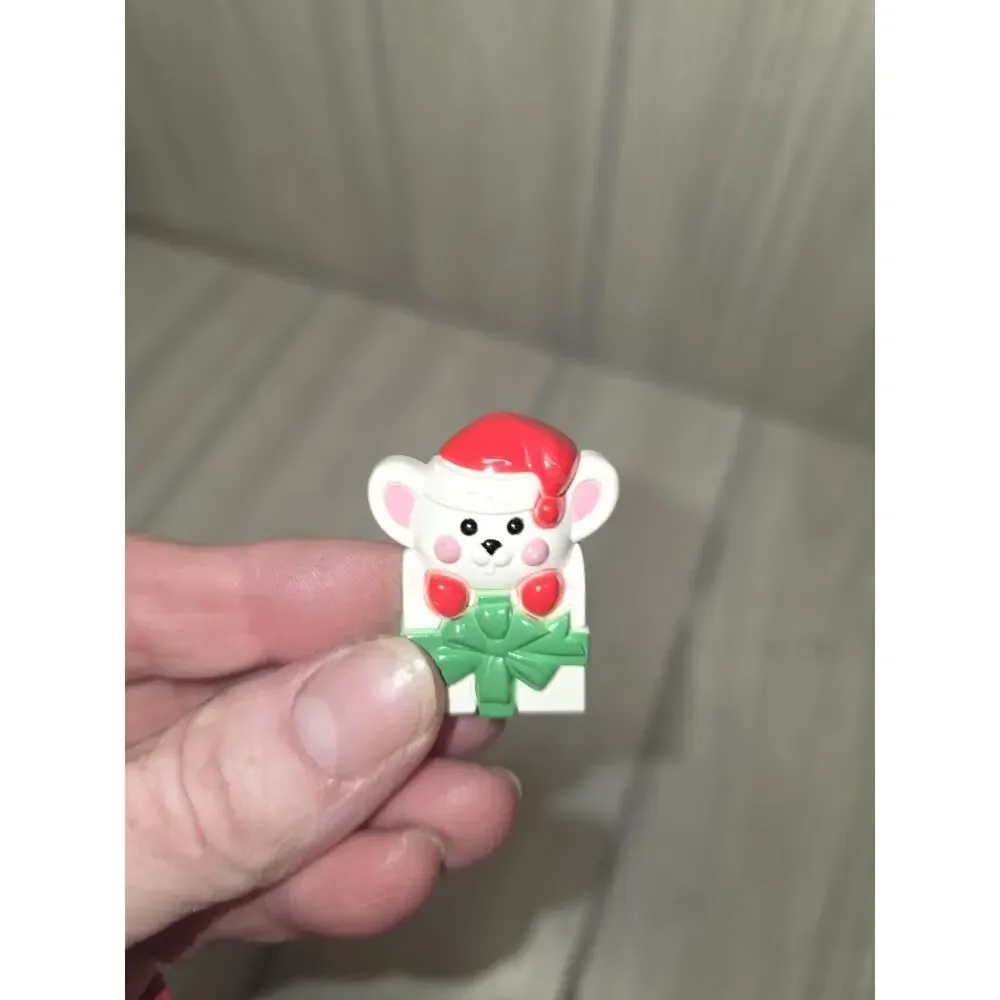 Vtg Russ/Avon Pins Christmas Mouse In Package Bunny Egg Stocking Holiday Brooch